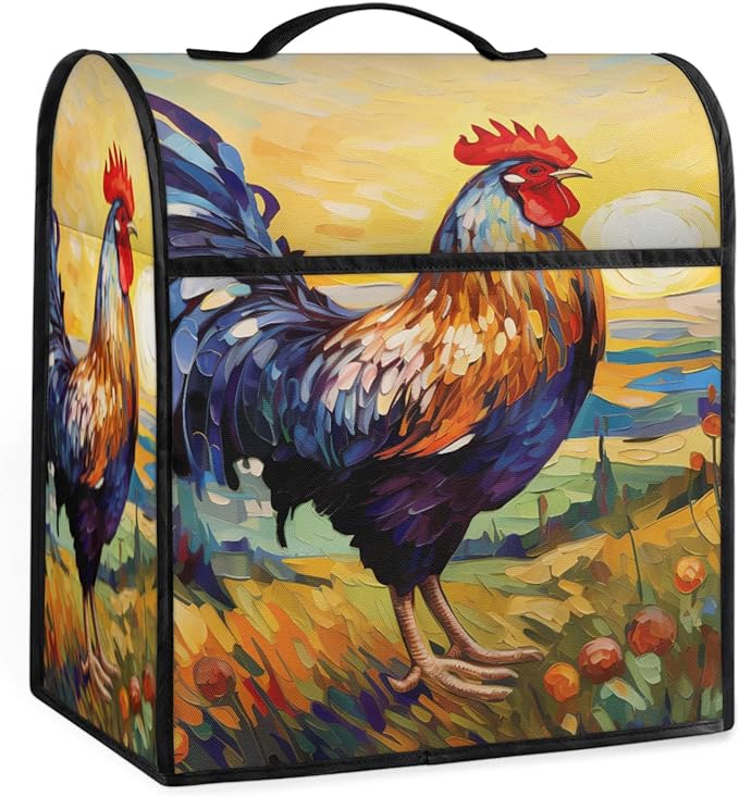 cfpolar Kitchen Aid Mixer Cover Compatible with 6-8 Quarts Starry Sky Cock Flower Stand Mixer Cover Kitchen Aid Mixers Accessories Appliance Organizer Bag Dust Covers with Zipper Pocket
