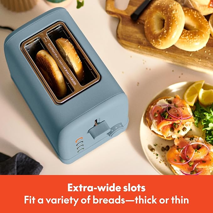 bella 2 Slice Toaster 6 Setting Shade Control w Reheat Cancel Bagel &amp Defrost Buttons Removable Crumb Tray Anti Jam &amp Auto Shutoff Auto Centering Guides &amp Cord Wrap 900 Watt Surf