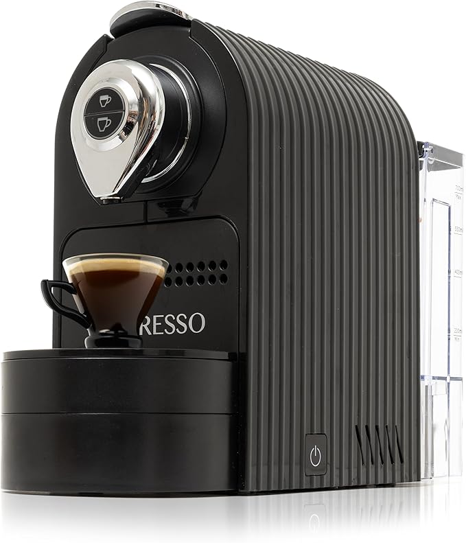 Mixpresso Black Espresso Coffee Machine – Compact 1400W Single Serve Coffee Maker Compatible with Nespresso OriginalLine Capsules One-Touch Operation 19-Bar Italian Pump 27oz Water Tank
