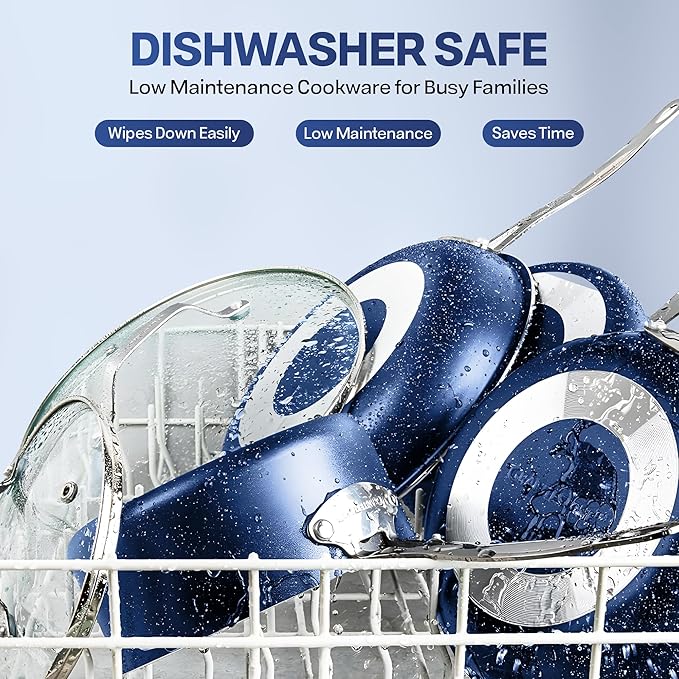 Granitestone 20 Pc Kitchen Pots and Pans Set Non Stick Cookware Set Kitchen Cookware Sets with Cooking Utensils and Bakeware Set Made Without PFOA and PFOS Oven and Dishwasher Safe