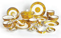48 Piece Fine Bone China Dinnerware Set Royal Style Banquet Dinner Set Enamel Yellow