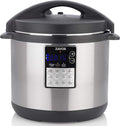 Zavor LUX Edge 8 Quart Programmable Electric Multi-Cooker: Pressure Cooker Slow Cooker Rice Cooker Yogurt Maker Steamer and more - Stainless Steel (ZSELE03)