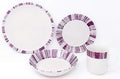 Tudor 16-Piece Premium Quality Round Porcelain Dinnerware SetBOHEME PURPLE Service for 4 See 10 Designs Inside!