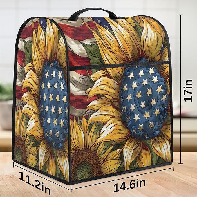 cfpolar Kitchen Aid Mixer Cover Compatible with 6-8 Quarts Sunflower American Stand Mixer Cover Kitchen Aid Mixers Accessories Appliance Organizer Bag Dust Covers with Zipper Pocket