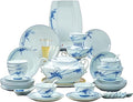 Fine Bone China Dinnerware Set Porcelain &ampCeramic Dinnerware SetsBone Stoneware &amp Ceramic Cookware Tableware Set Includes Dinner Plates|Spoons|Pasta Bowls|Soup Pot|Chopsticks (56 PCS)