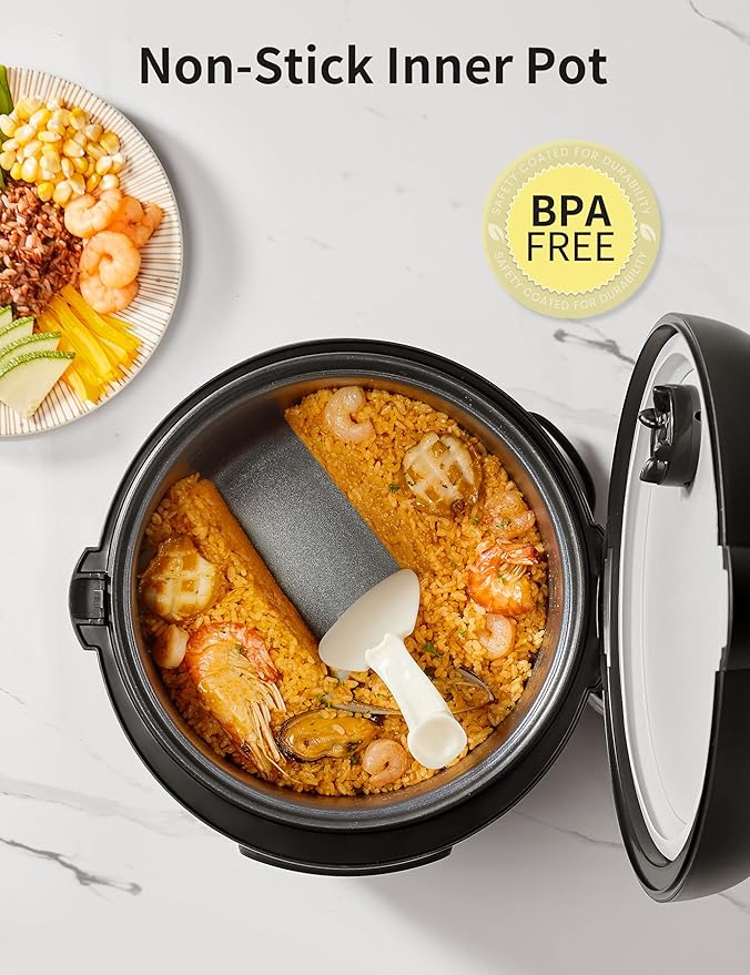 COMFEE' Rice Cooker 14-in-1 Stainless Steel Multi Cooker Slow Cooker Steamer Sauté and Warmer 5.3 QT 20 Cups Cooked (10 Cups Uncooked) Brown Rice Quinoa and Oatmeal