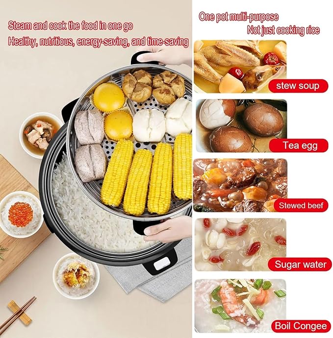 Commercial Large Capacity Rice Cooker with Food Steamer/Non-Stick Inner Potfor RestaurantHotelCanteen(15L)