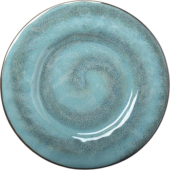 Sango 16-Piece Stoneware Dinnerware Set for 4 Glossy Blue &amp Green Coffee Mugs Plates and Bowls Sets with Reactive Glaze Ceramic Dish Set Elegant Dishes Microwave &amp Dishwasher Safe Toren