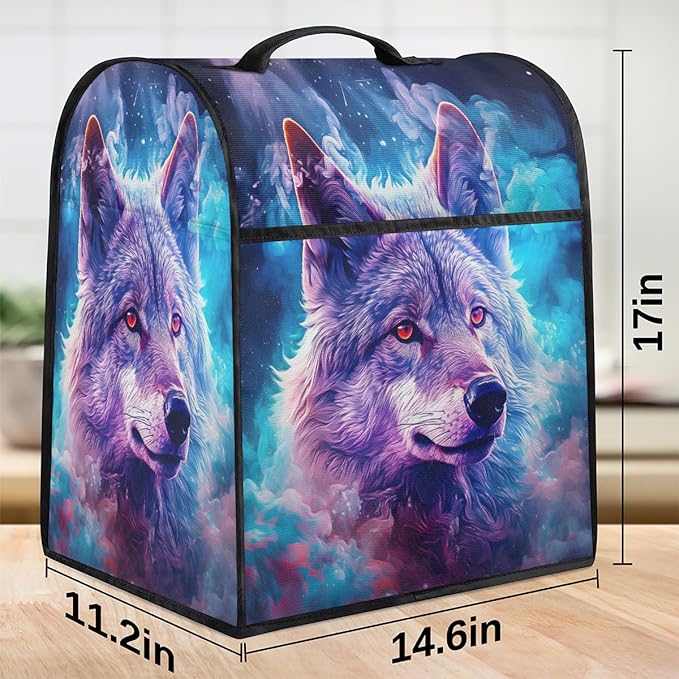 cfpolar Kitchen Aid Mixer Cover Compatible with 6-8 Quarts Animal Cute Wolf Stand Mixer Cover Kitchen Aid Mixers Accessories Appliance Organizer Bag Dust Covers with Zipper Pocket