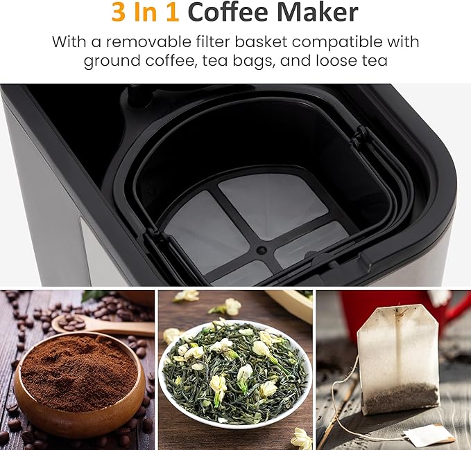 SUNVIVI Iced Tea Maker and Iced Coffee Maker 3-in-1 Coffee and Tea Machine Brewing System with 2.5 Quart Pitcher Strength Selector Perfect For Tea Coffee Lattes Lemonade