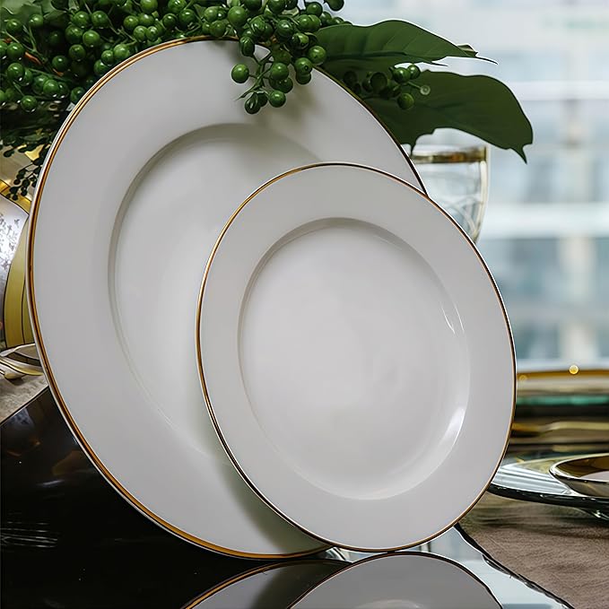 gold trim dinnerware set service for 6 24 pieces elegant dishes set elegant plate sets with cup sets for gathering wedding party and afternoon tea