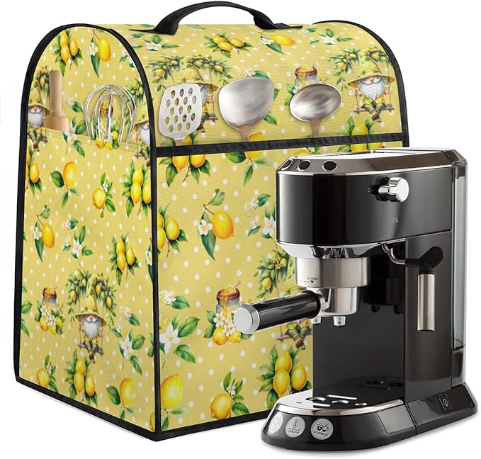 cfpolar Kitchen Aid Mixer Cover Compatible with 6-8 Quarts Yellow Lemon Flowers Stand Mixer Cover Kitchen Aid Mixers Accessories Appliance Organizer Bag Dust Covers with Zipper Pocket