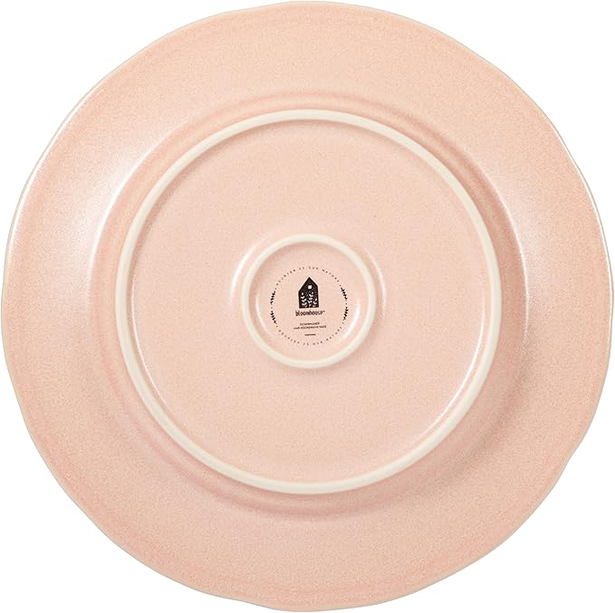 Bloomhouse - 2 Time Oprah's Favorite Things - Made in Portugal Hand Painted Dinnerware Set - Porto Petals 12 Piece (Service for 4) Floral Plates and Bowls Set - Blush Pink