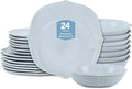 Stone Lain Baskerville 24-Piece Dinnerware Set Stoneware Light Blue