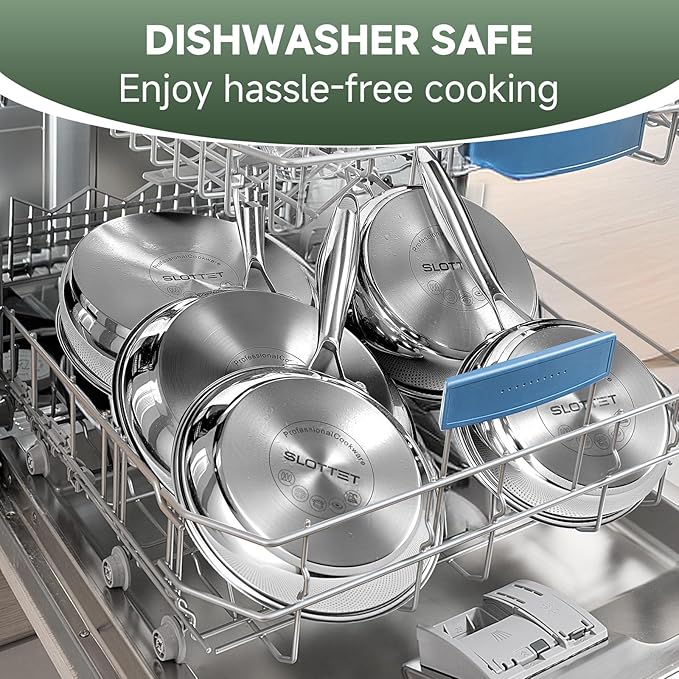 Stainless Steel Kitchen Cookware Set11 Piece Pots and Pans Set with SteamerHeat-resistant HandleNon-ToxicInductionOvenDishwasher Safe