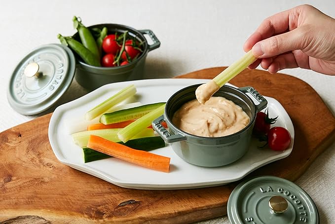 Staub Z1025-315 Mini Pico Cocotte Round Eucalyptus 3.9 inches (10 cm) Small Double-Handed Cast Enameled Pot With Serial Number La Cocotte Round
