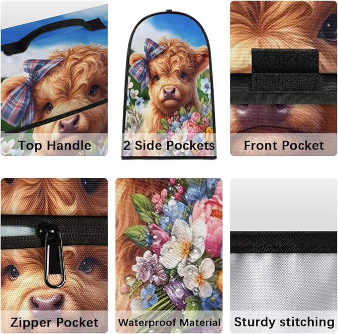 Kitchen Aid Mixer Cover Alpine Cattle Flower Stand Mixer Cover Compatible with 6-8 Quarts Stand Mixers Dust Covers with Zipper Pocket Foldable Washable Kitchen Aid Organizer Bag
