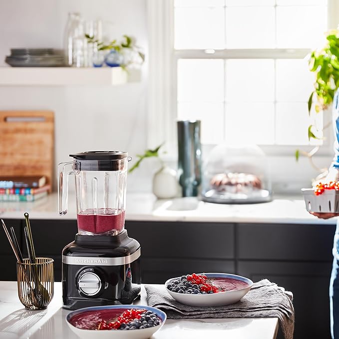 KitchenAid K150 3 Speed Ice Crushing Blender with 2 Personal Blender Jars - KSB1332Y - Onyx Black