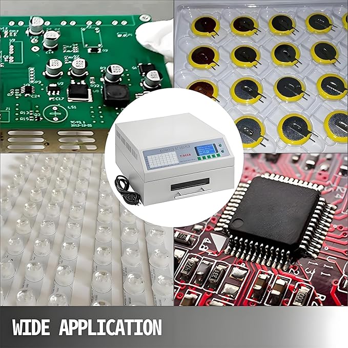1500w Reflow Oven IR Convection Oven with PC Connectivity 8 Pre-Set Waves 350°C Drawer Style for SMT PCB LED Board Soldering
