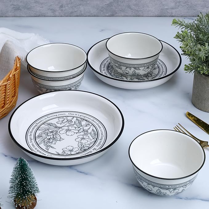 Floral Porcelain Dinnerware Sets for 2 10-Piece Plates and Bowls SetMicrowave &amp Dishwasher Safe Elegant Gift Packaging
