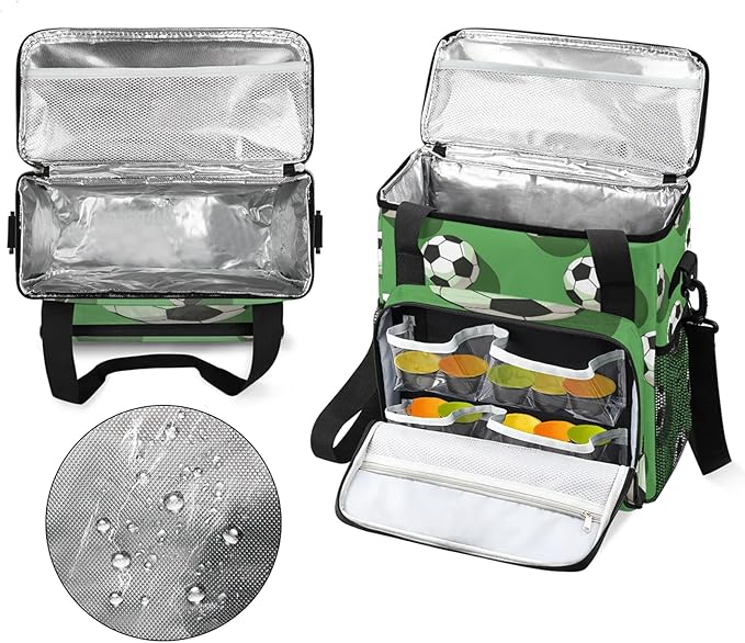 Soccer Ball Travel Coffee Maker Carrying Bag Large Organizer Storage Tote Bag Insulated Reusable Cooler Grocery Bags