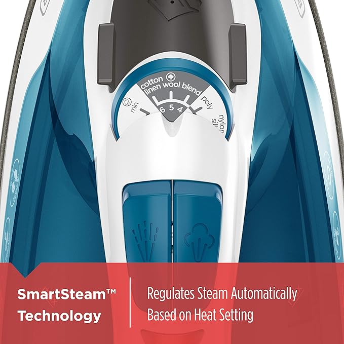 BLACK+DECKER 2-Slice Toaster T2569B Extra Wide Slots 6 Shade Settings 850 Watts Crub Tray &amp Easy Steam Compact Iron IR06V Dual Position Cord TrueGlide Non-Stick Soleplate