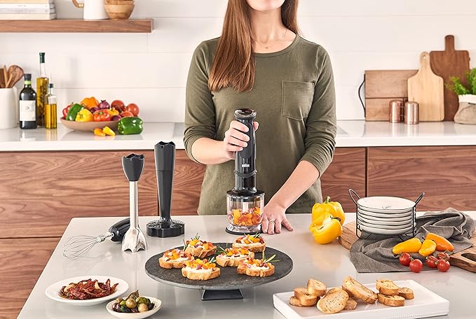 Braun Multiquick 5 Vario Hand Blender (SS Blending Shaft+1.5C Chopper+ Masher + Whisk+ Beaker) MQ5027 Black