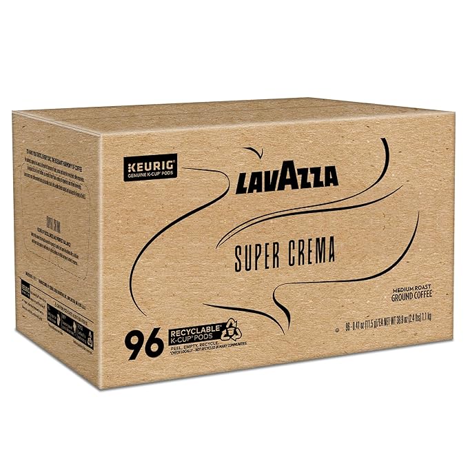 Lavazza Super Crema Single Serve Keurig® K-Cup® Pods Medium Espresso Roast Coffee 1 Box 96 Count