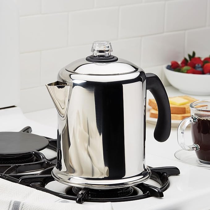 Farberware 47053 Classic Stainless Steel Yosemite 12-Cup Coffee Percolator 12 Cup Coffee Maker Silver