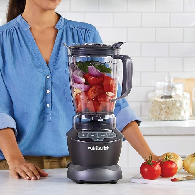 nutribullet Countertop Blender for Shakes Smoothies Food Prep and Frozen Blending 64 Ounces 1200 Watt Dark Gray NBF50400