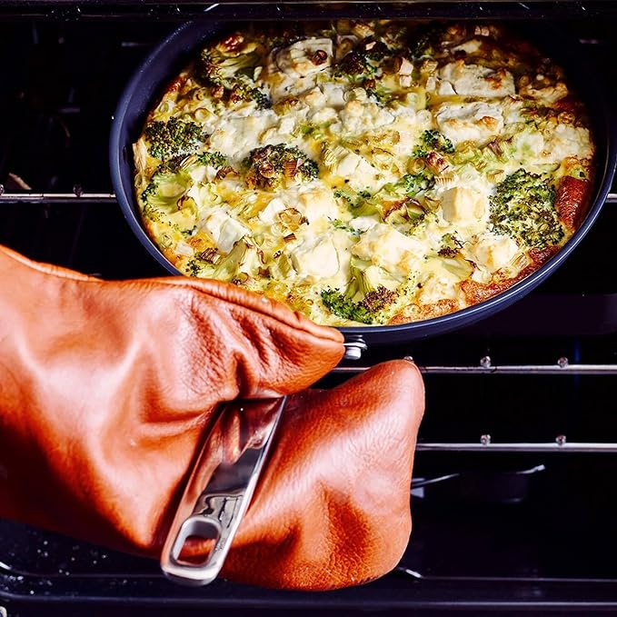 5-Piece Ceramic Nonstick Cookware Set with Frypans Saucepan Nylon Turner and Spoon Hard Anodized Oven Safe to 600°F Dishwasher Safe