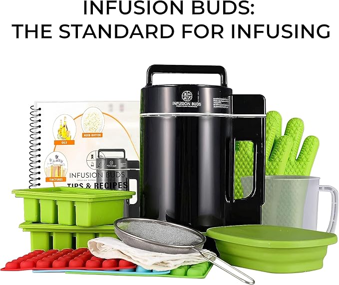 Infusion Buds Butter Infuser- Herbal Butter Maker Machine | Herbal Butter &amp Oil Infuser Machine. Includes Decarb Box and Tons of Accessories