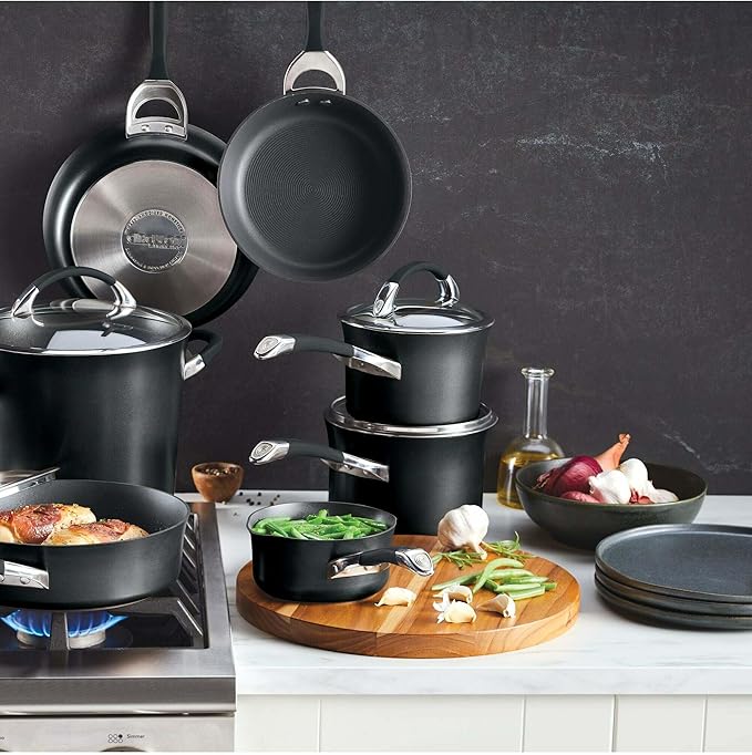 Circulon Symmetry Hard Anodized Nonstick Cookware Pots and Pans Set 11-Piece Black