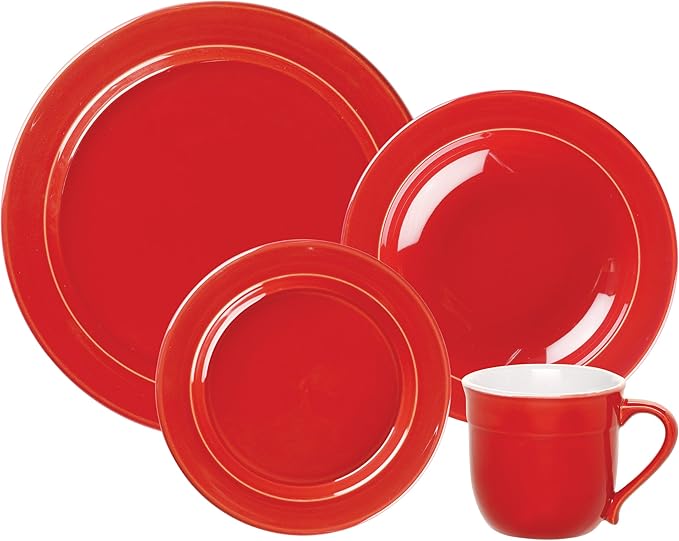 Emile Henry 4-Piece Dinnerware Set Cerise