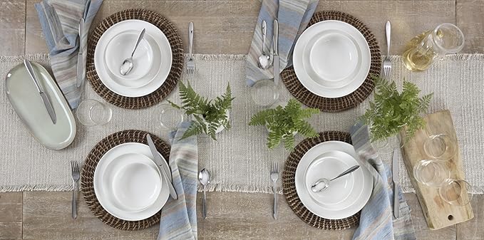 Oneida 899204 24 Seven White 18-Piece Dinnerware Set Service For 6