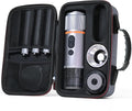CONQUECO Portable Espresso Machine Travel: 12v Car Coffee Maker Set with Battery for Camping - Small Electric - 2.5 Mins Heating - With Ground Coffee &amp NS Capsule &amp Handbag for RV Hiking Off