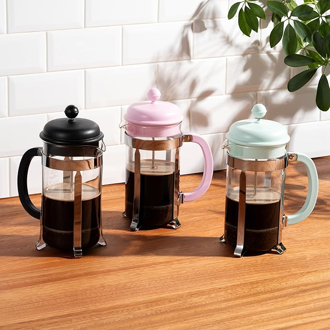 Bodum Caffettiera French Press Coffee Maker Black Plastic Lid and Stainless Steel Frame 8-Cup 34-Ounce