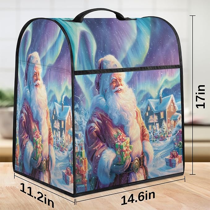 cfpolar Kitchen Aid Mixer Cover Compatible with 6-8 Quarts Christmas Gift Santa Claus Stand Mixer Cover Kitchen Aid Mixers Accessories Appliance Organizer Bag Dust Covers with Zipper Pocket