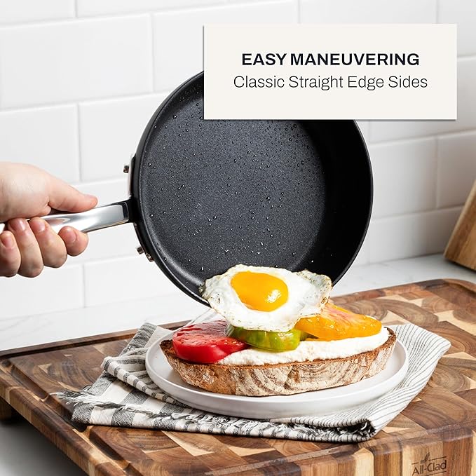 All-Clad HA1 Hard Anodized Nonstick Cookware Set 13 Piece Induction Oven Broiler Safe 500F Lid Safe 350F Pots and Pans Black