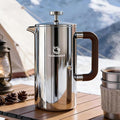 1L/34 Oz French Press Coffee Maker304 Stainless Steel Coffee PressDurable &amp Easy CleanLeak-Proof DesignPrensa Francesa Para Cafe for HomeOfficeCamping (Silver-Upgrade)