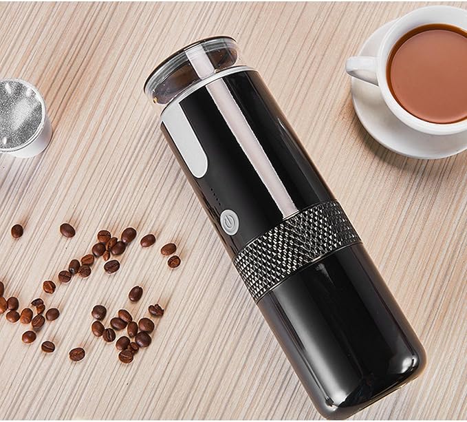 TOPINCN Automatic Coffee Maker Cordless Portable Rechargeable Coffee Machine for Camping Hiking Fishing Compatible with Capsules and Ground Coffee