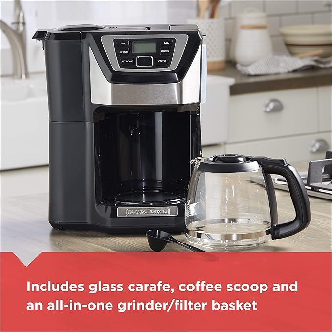 Black and Decker BLACK+DECKER 12-Cup Mill and Brew Coffeemaker Black CM5000B