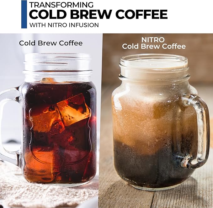 ICO 20pcs Nitrogen Cartridges N2 Cartridges for Nitro Cold Brew Coffee Maker 2g Non-threaded Nitro Cartridge for Making Nitro Cold Brew and Nitro Infused Beverages 'NOT FOR WHIPPED CREAM'