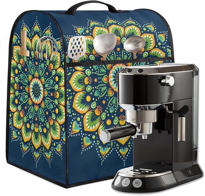 cfpolar Kitchen Aid Mixer Cover Compatible with 6-8 Quarts Ethnic Teal Mandala Green Stand Mixer Cover Kitchen Aid Mixers Accessories Appliance Organizer Bag Dust Covers with Zipper Pocket