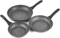 Salter COMBO-8207A Megastone Non-Stick Frying Pan Set 3 Piece Pan Set 20/24/28 cm Forged Aluminium Cookware Dishwasher &amp Metal Utensil Safe Use Little or No Oil for Healthier Meals PFOA-Free
