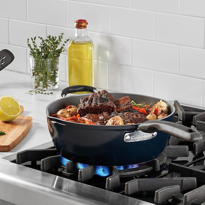 Cuisinart Preferred Pan 4-Pc Set - Nouveau Navy (4.5 Qt. Multi-Purpose Pan w/Cover Steamer Slotted Turner)