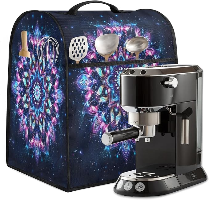 Kitchen Aid Mixer Cover Flowers Ethnic Mandala Purple Stand Mixer Cover Compatible with 6-8 Quarts Stand Mixers Dust Covers with Zipper Pocket Foldable Washable Kitchen Aid Organizer Bag