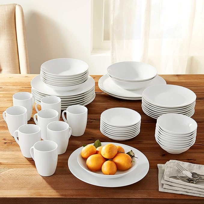 10 Strawberry Street 52 Pc Coupe Dinnerware Set Service for 8 WhiteSM-5200-CP-W