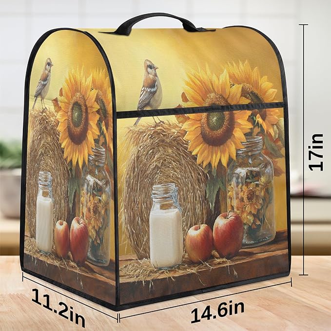 cfpolar Kitchen Aid Mixer Cover Compatible with 6-8 Quarts Sunflower Animal Bird Apples Stand Mixer Cover Kitchen Aid Mixers Accessories Appliance Organizer Bag Dust Covers with Zipper Pocket
