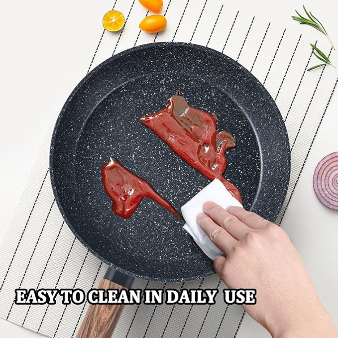 Cookware Set Non Stick Non Toxic Induction Pots and Pan Set Nonstick 15pcs Kitchen Set Induction Cookware Cooking Set Pots Set for Healthy Cooking Black